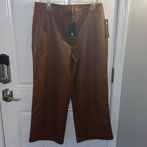 Bagatelle Faux leather wide leg cropped pants Large